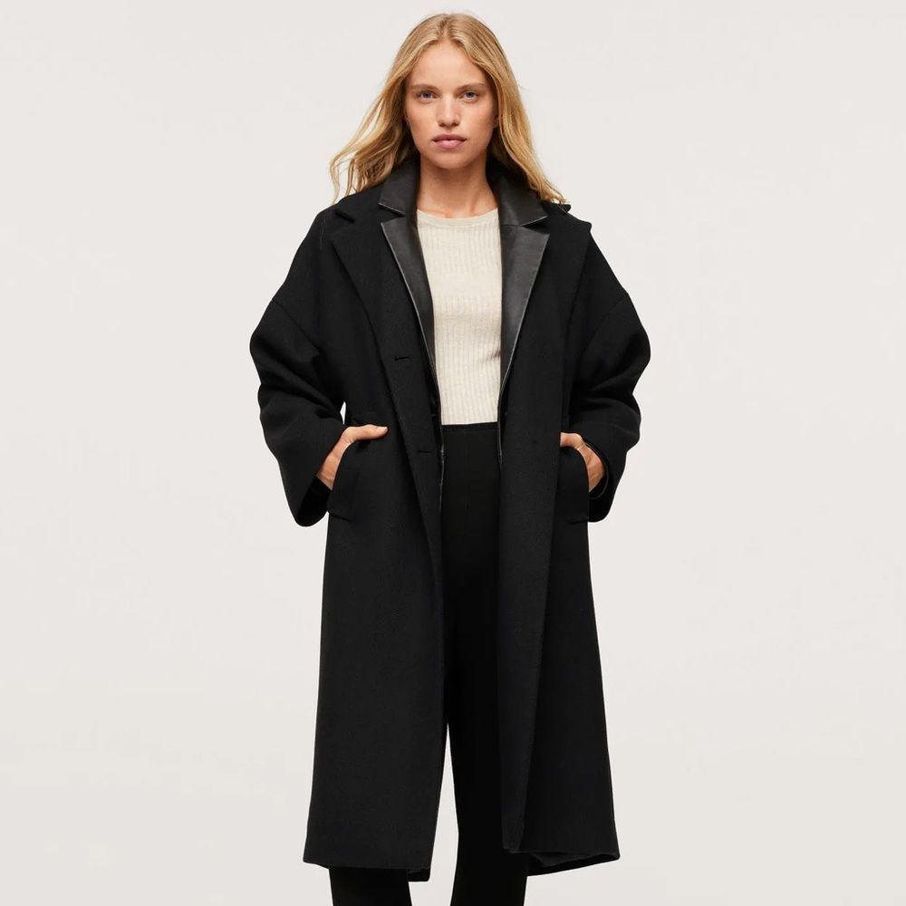 Mango Wool Blend Coat Black New - Picture 12 of 12